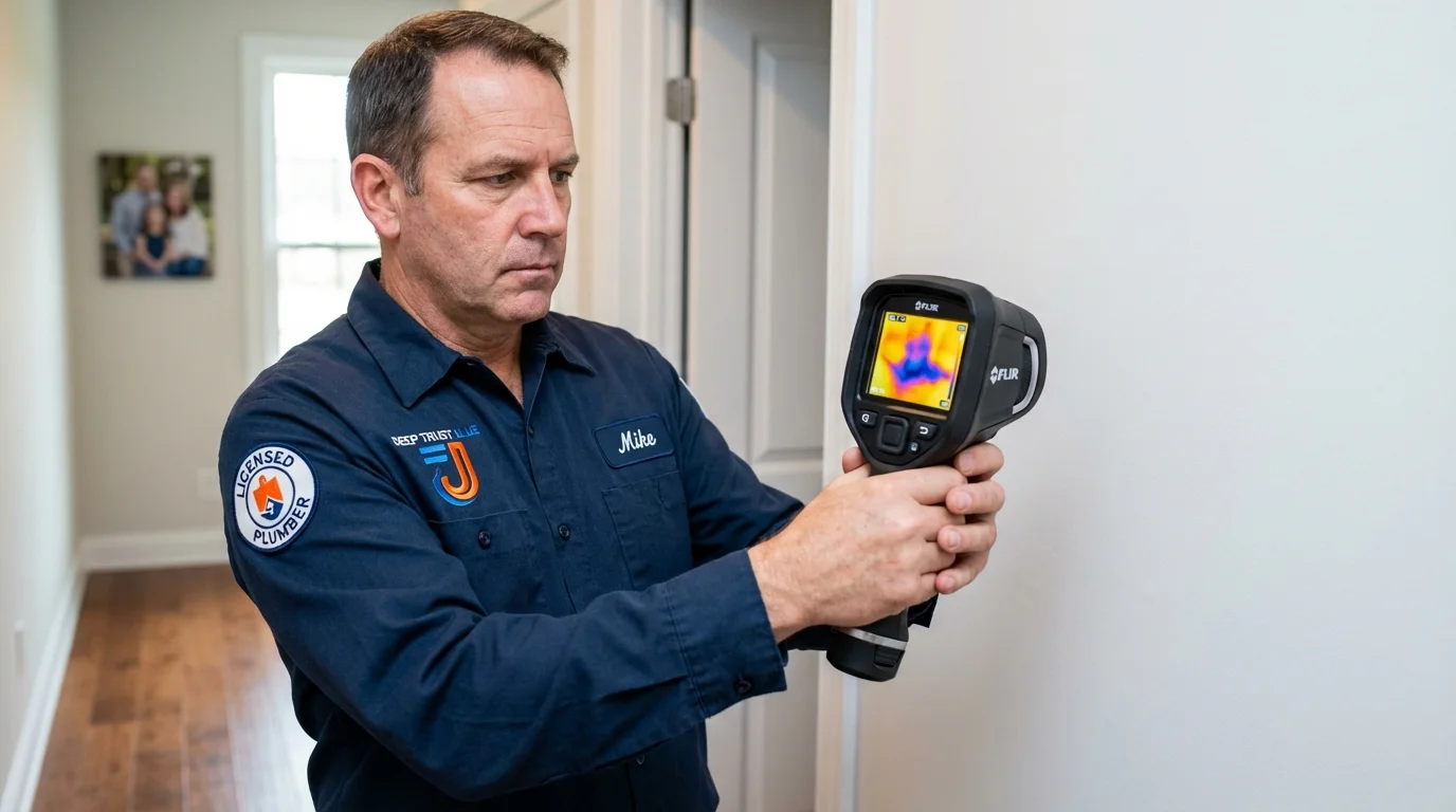 Thermal imaging leak detection by Johns Plumbing LLC in Westbrook